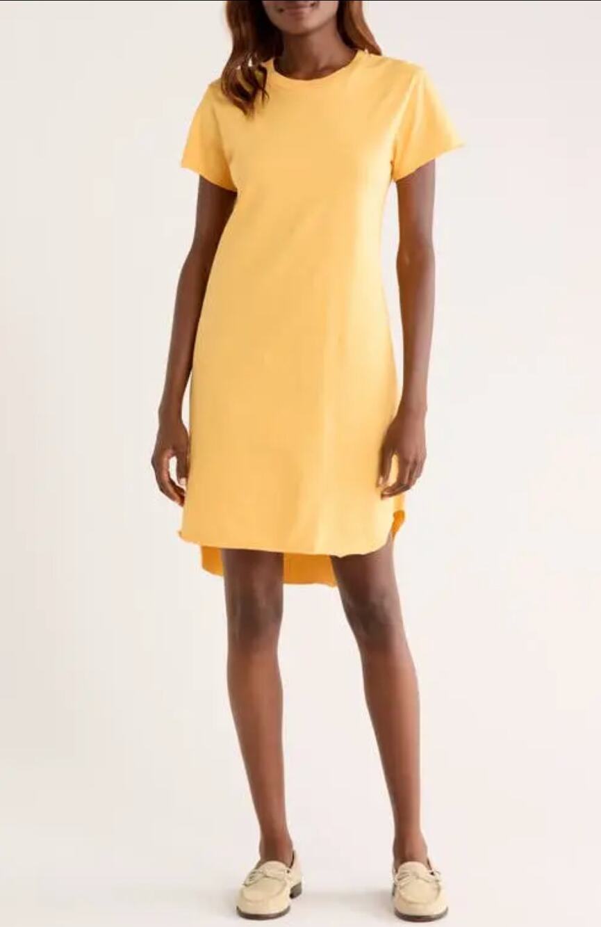 Frank & Eileen Mini Harper Perfect T-shirt Dress in Tangerine